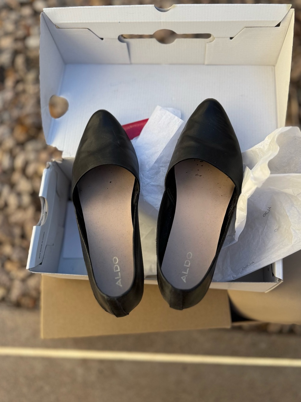 Aldo Black Pointed-Toe Flats